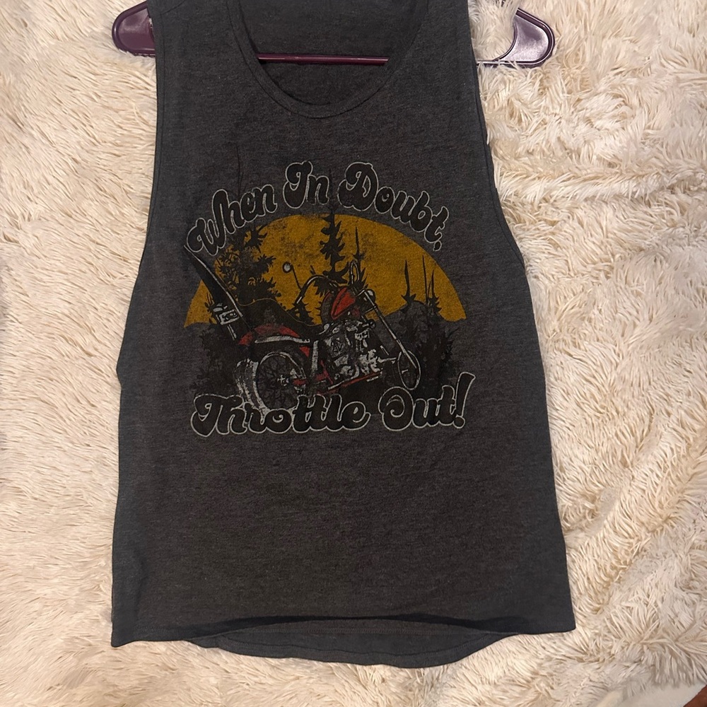 Women's Graphic Tank Top - Dark Gray